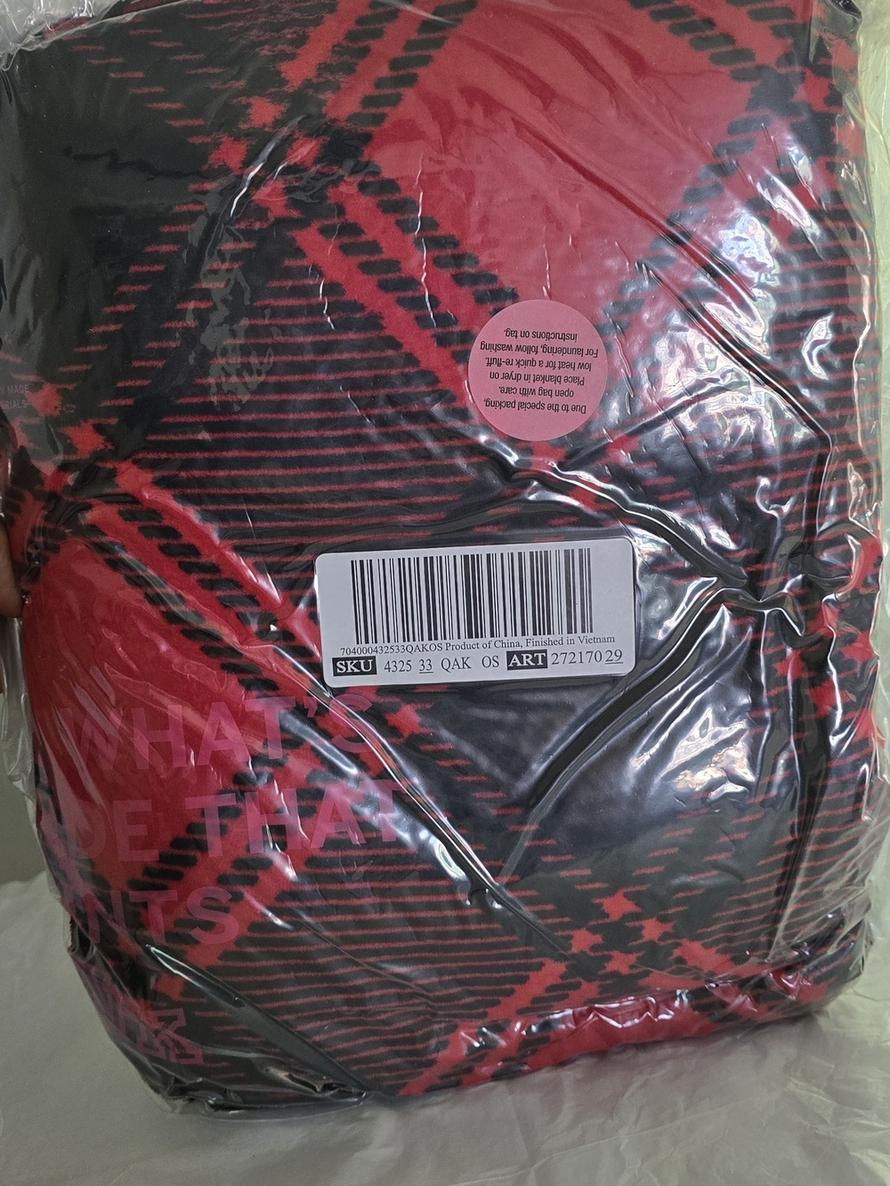Victoria's Secret Red and Black Plaid Sherpa Blanket